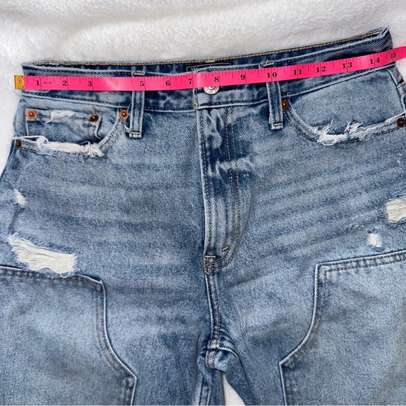 Abercrombie & Fitch Annie High Rise Girlfriend Jean 28 Distressed Loose Barrel - Picture 8 of 11